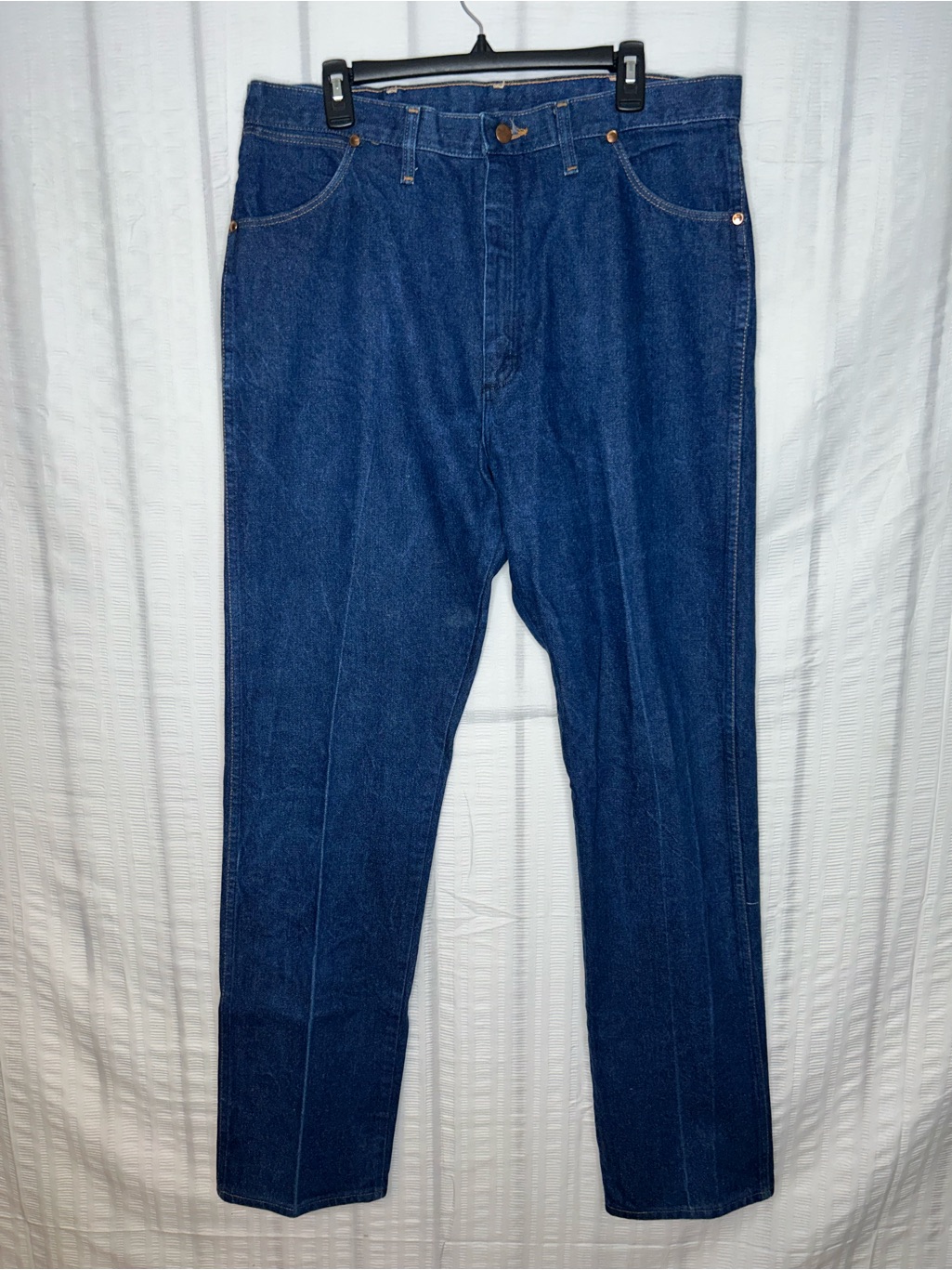 Vintage Wrangler 13mwz 70âs Blue Denim Jeans Cowboy Cut Made In Usa Talon 36x36